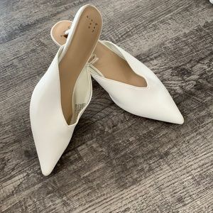 Target White pointed toe kitten heels!